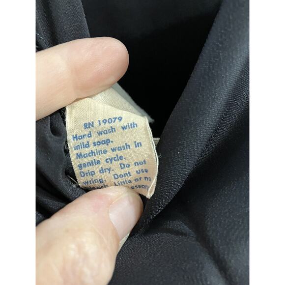 George Hatab Saks Fifth Ave Vintage black silky nightgown slip dress Size 34 - Picture 6 of 8